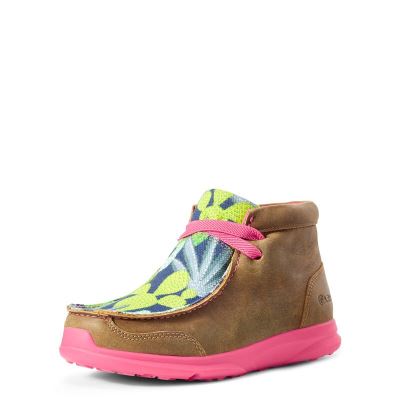 Ariat Spitfire - Western Laarzen Bruin / Mintgroen / Roze Kinderen - 14423-609